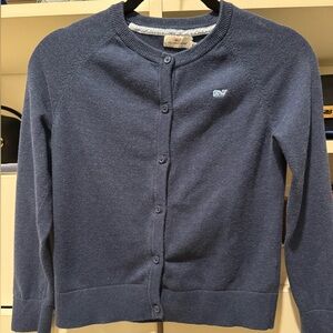 Girls Vineyard Vines Classic Navy Cardigan Sweater